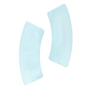 Curved tube beads 35x11 mm in clear acrylic - Marbled Light Blue x6