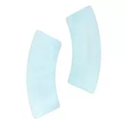 Curved tube beads 35x11 mm in clear acrylic - Marbled Light Blue x6