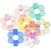 15mm Assortment of transparent resin flower beads - Multicoloured x20