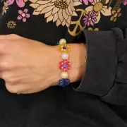 15mm Assortment of transparent resin flower beads - Multicoloured x20