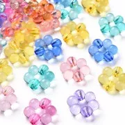 15mm Assortment of transparent resin flower beads - Multicoloured x20