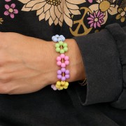 15mm Opaque resin flower beads assortment - Multicoloured pastel x20