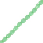 4x4mm Faceted Glass Pear Beads - Lichen x43cm