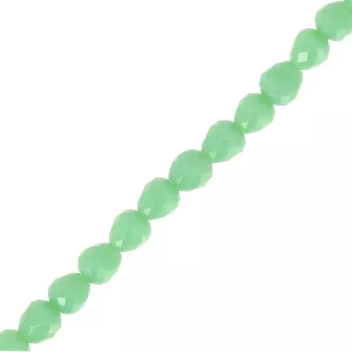 4x4mm Faceted Glass Pear Beads - Lichen x43cm