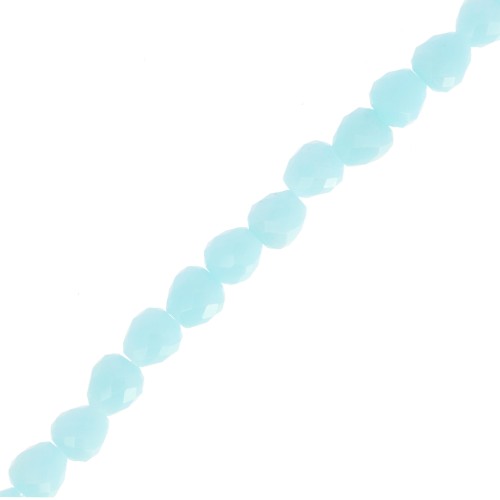 4x4mm Faceted Glass Pear Beads - Light Blue x44cm