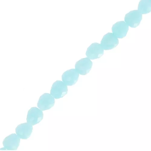 4x4mm Faceted Glass Pear Beads - Light Blue x44cm