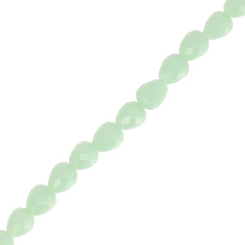 4x4mm Faceted Glass Pear Beads - Mint x44cm