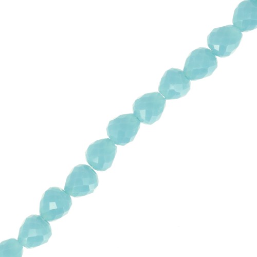 4x4mm Faceted Glass Pear Beads - Blue x44cm
