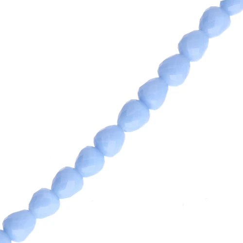 Pear beads in faceted glass 4x4.5mm - Sky Blue x45cm