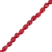 4x4mm Faceted Glass Pear Beads - Dark Red x43cm