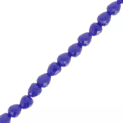 4x4mm Faceted Glass Pear Beads - Navy x43cm
