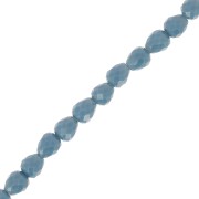 4x4mm Faceted Glass Pear Beads - Grey Blue x43cm|raw }}