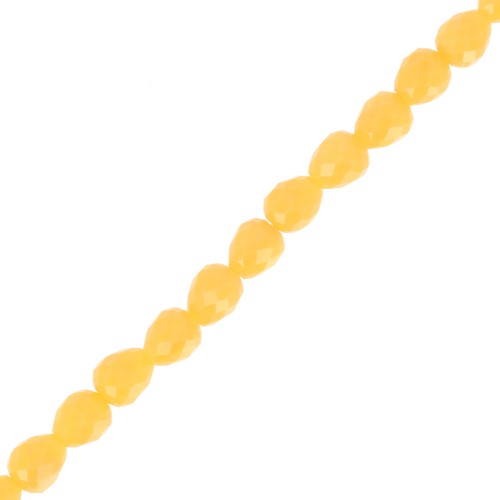 4x4mm Faceted Glass Pear Beads - Honey Yellow x43cm