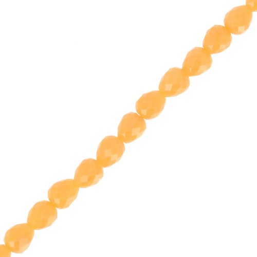 Faceted glass beads 4x4 mm - Dark honey yellow x43cm