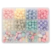 333 Pearly opaque Acrylic beads assortment - multi shape - Pastel x1