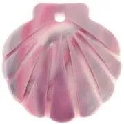 19mm Acetate Shell Pendant - Pink Marbled - White x1