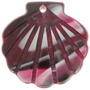 19mm Acetate Shell Pendant - Red Marbled - Black x1|raw }}