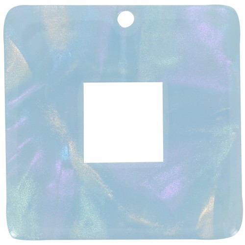 29.5x29.5mm Square Acetate Pendant - Sky Blue Pearl x1