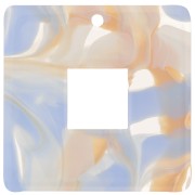 29.5x29.5mm Square Acetate Pendant - Transparent Marbled Sky Blue - Beige x1|raw }}