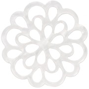 23mm Acetate Flower Spacer - White Pearl x1
