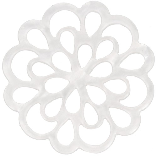 23mm Acetate Flower Spacer - White Pearl x1