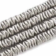 6x1.7mm Heishi wavy beads - imitation Hematite x39cm