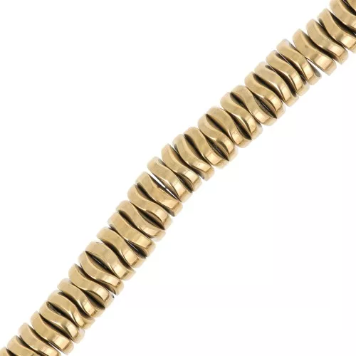 6x1.7mm Heishi wavy beads - imitation Hematite - Golden x39cm