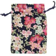 95x140mm Polyester Flower Jewelry Pouch - Dark Blue - Pink - Red x1
