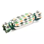 13x6.5x5.5cm Candy box for jewellery - White - Green x1