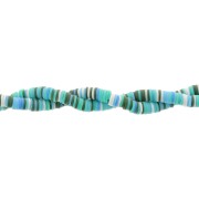 6x1mm Heishi polymer clay rondelle beads - Mix Turquoise - Green - Blue x39cm|raw }}