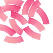37x12mm Curved & faceted tube beads in transparent resin - Pink gradient x6|raw }}