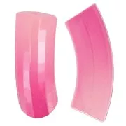 37x12mm Curved & faceted tube beads in transparent resin - Pink gradient x6