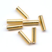 Preciosa Seed Beads, 6.5x2 mm Gold Silver-Lined Tubes, 20 g