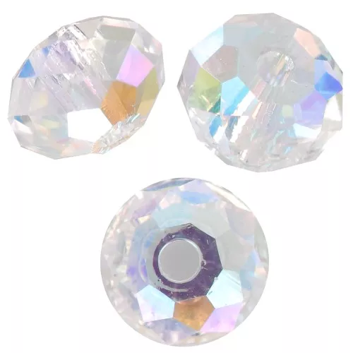 4mm PureCrystal 5040 flattened round beads - Crystal Shimmer 2X x20