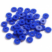 6x1mm Heishi plastic round beads - Dark Blue x1.8g