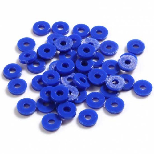 6x1mm Heishi plastic round beads - Dark Blue x1.8g