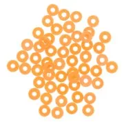 Heishi plastic rondelle beads 6x1 mm - Neon orange x 1.8g