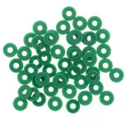 Heishi plastic rondelle beads 6x1 mm - Dark green x 1.8g