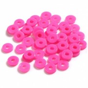 Heishi beads plastic rondelles 6x1 mm - Candy Pink x1.8g