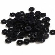 6x1mm Heishi plastic round beads - Black x1.8g|raw }}