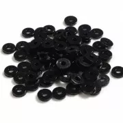 Heishi plastic rondelle beads 6x1 mm - Black x1.8g