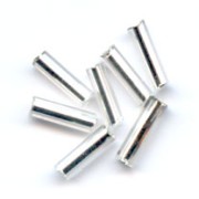 Preciosa Seed Beads, 6.5x2 mm Crystal Silver Lined Tubes, 20 g