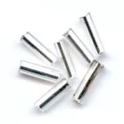 Preciosa Seed Beads, 6.5x2 mm Crystal Silver Lined Tubes, 20 g