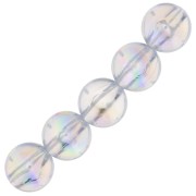 10mm Round acrylic beads - Clear AB effect x10|raw }}