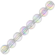 6mm Round acrylic beads - Clear AB effect x10|raw }}