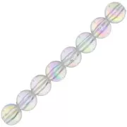 6mm Round acrylic beads - Clear AB effect x10