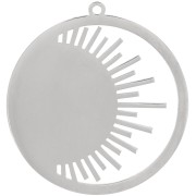 30mm 316L stainless steel round pendant - sun pattern x1|raw }}