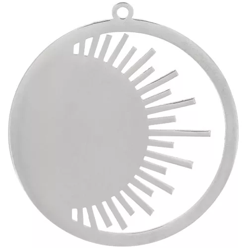 30mm 316L stainless steel round pendant - sun pattern x1