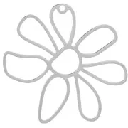 Openwork flower pendants 33x35 mm - Stainless steel 316L x2