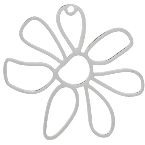Openwork flower pendants 33x35 mm - Stainless steel 316L x2